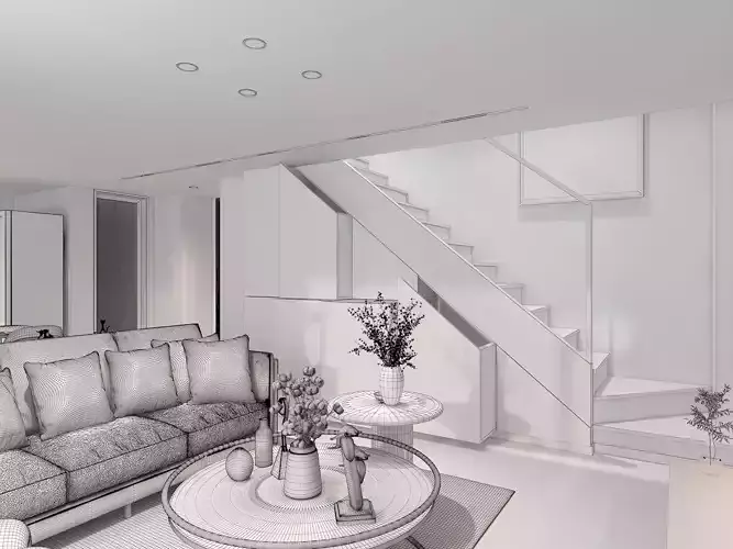 living room 3D model 6