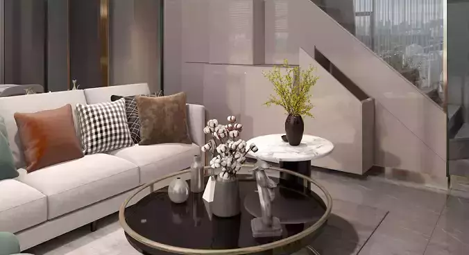 living room 3D model 4
