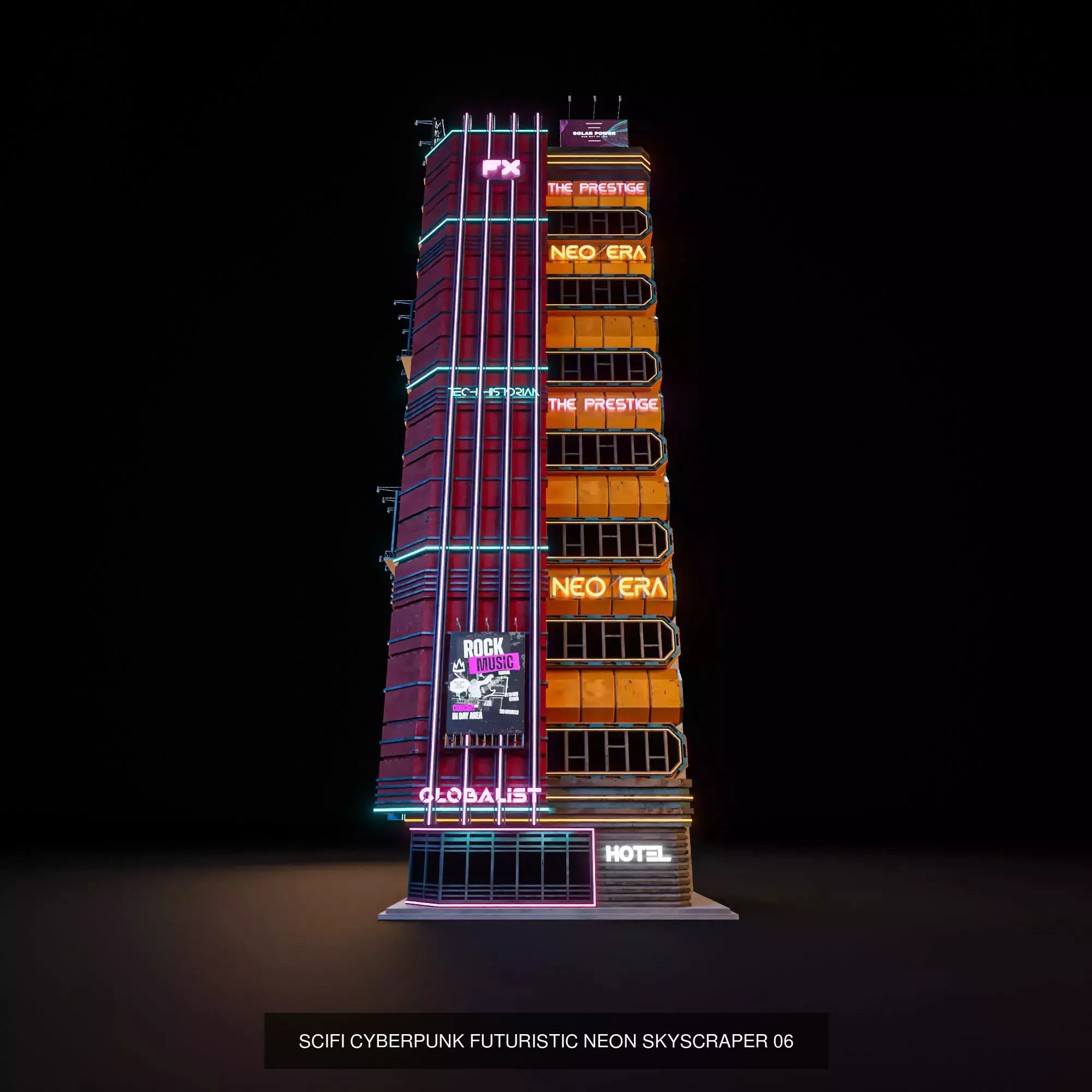 SCIFI CYBERPUNK FUTURISTIC CITY SCENE WITH ALL THE ASSET 3D Model Collection_10