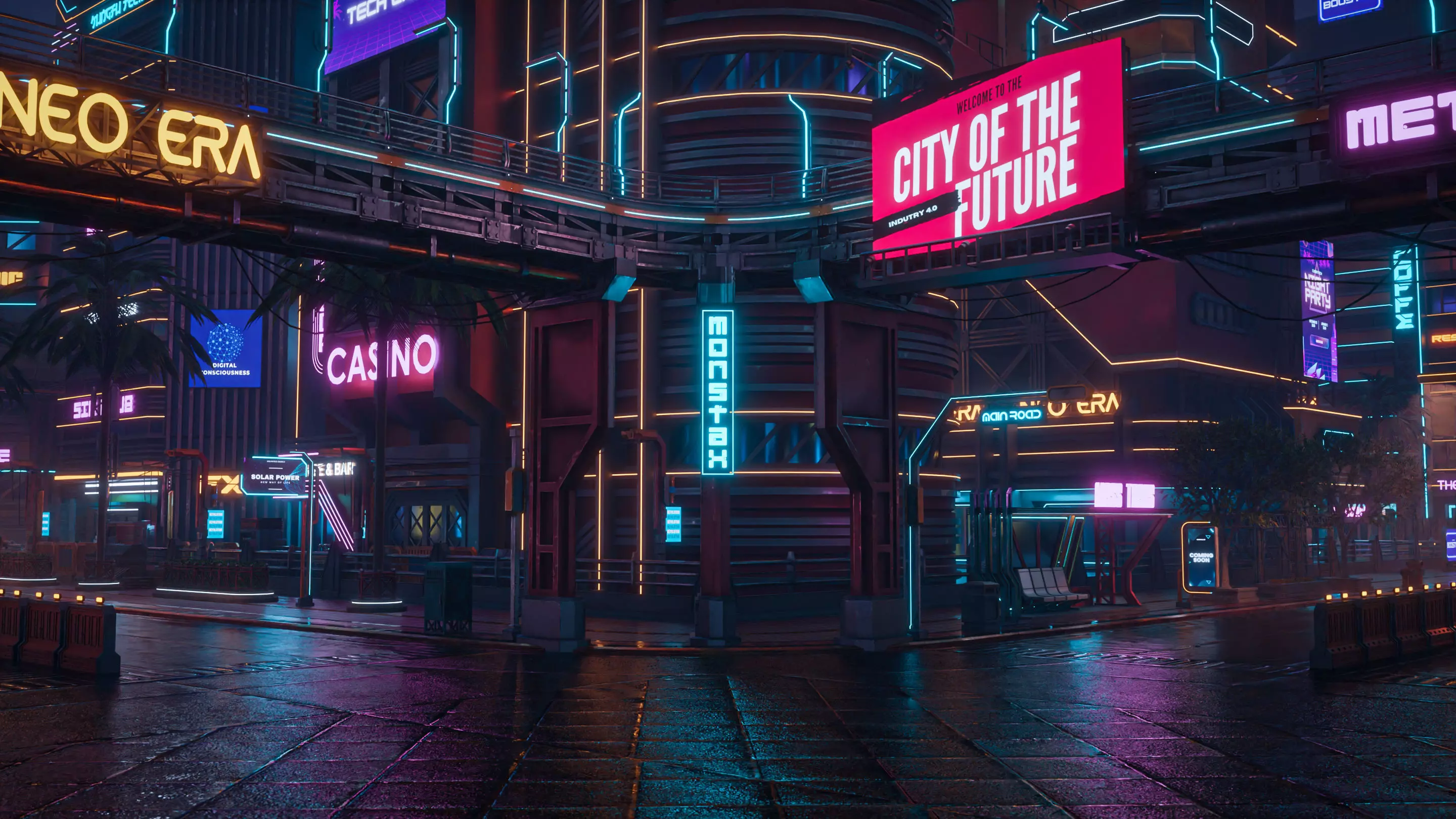 SCIFI CYBERPUNK FUTURISTIC CITY SCENE WITH ALL THE ASSET 3D Model Collection_21