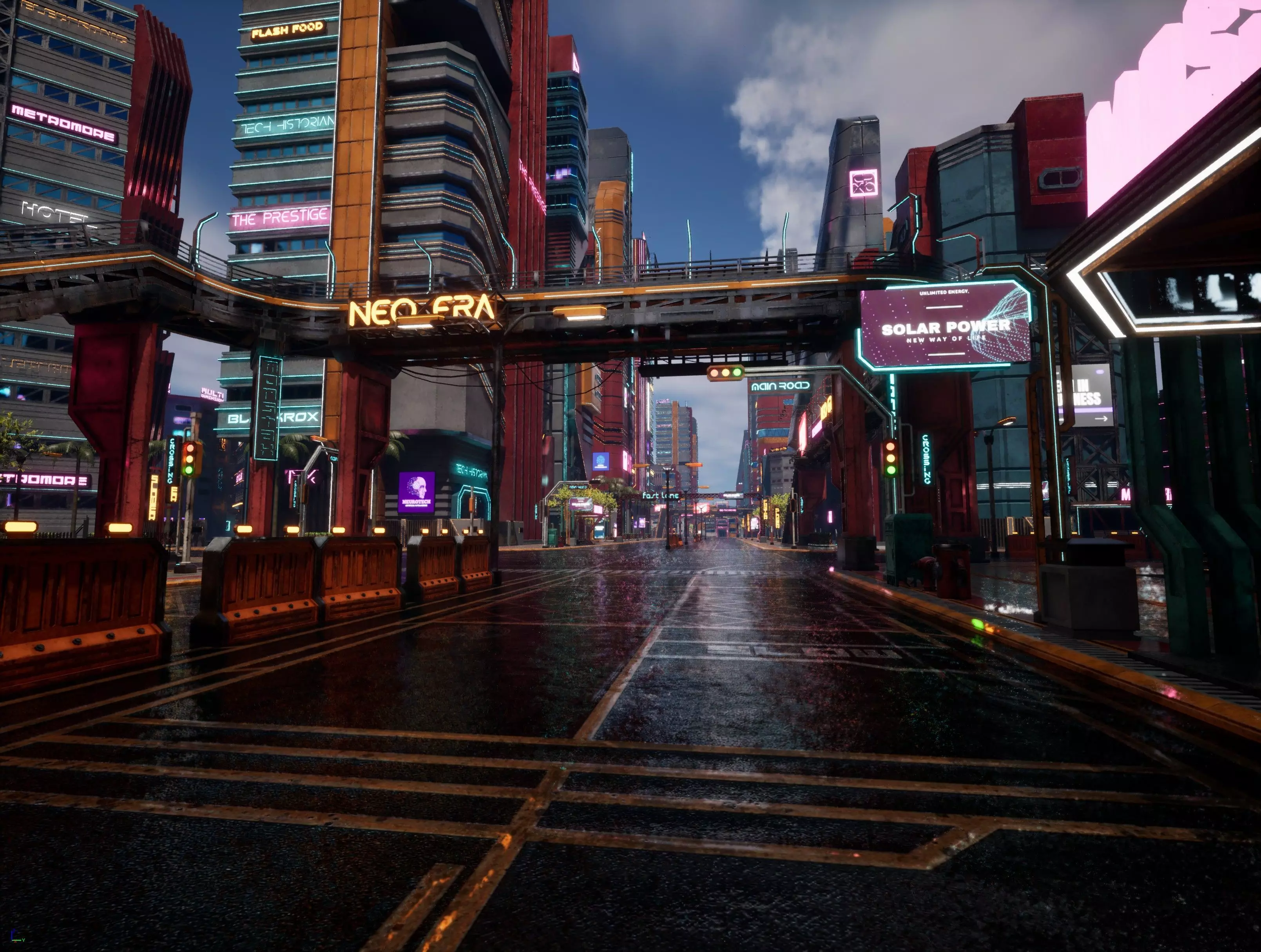SCIFI CYBERPUNK FUTURISTIC CITY SCENE WITH ALL THE ASSET 3D Model Collection_29