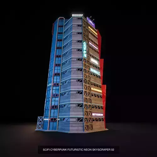 SCIFI CYBERPUNK FUTURISTIC CITY SCENE WITH ALL THE ASSET 3D Model Pack 4
