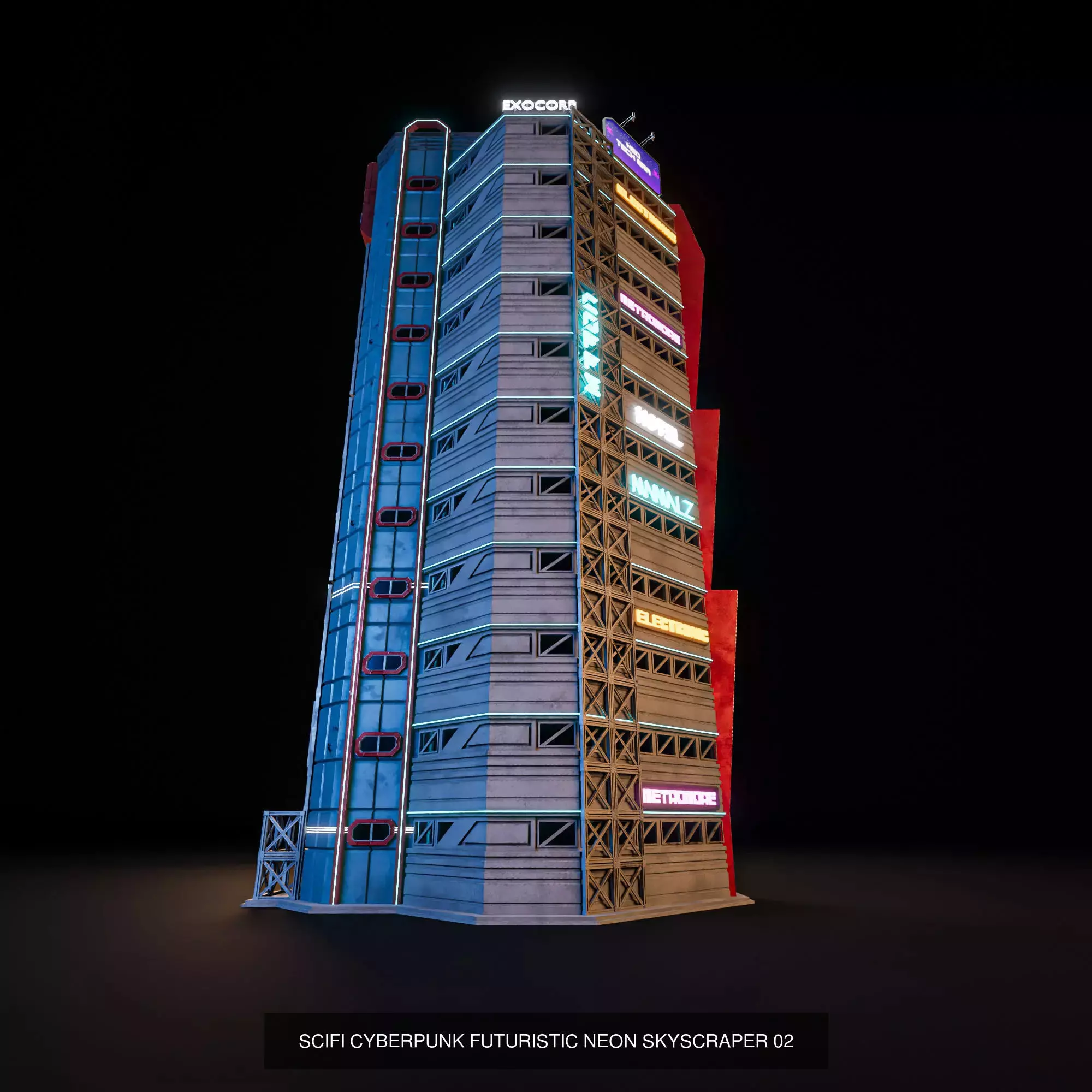 SCIFI CYBERPUNK FUTURISTIC CITY SCENE WITH ALL THE ASSET 3D Model Collection_4