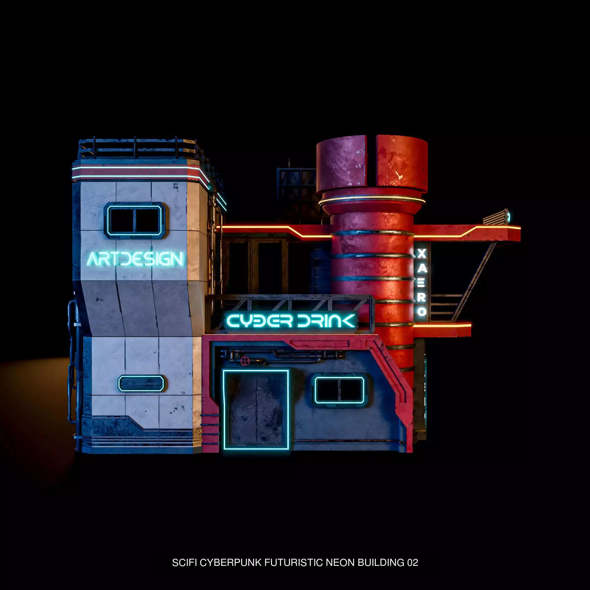 SCIFI CYBERPUNK FUTURISTIC CITY SCENE WITH ALL THE ASSET 3D Model Collection_18