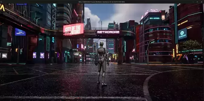 SCIFI CYBERPUNK FUTURISTIC CITY SCENE WITH ALL THE ASSET 3D Model Pack 5