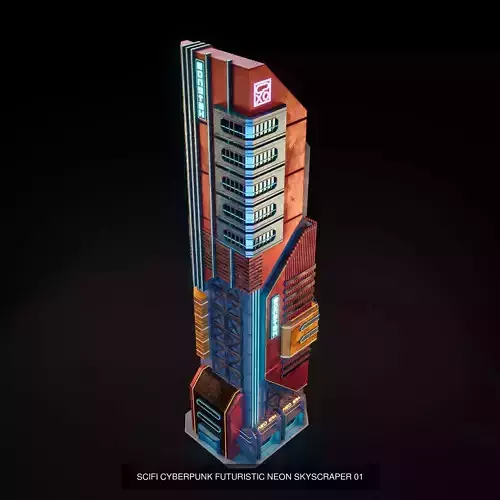 SCIFI CYBERPUNK FUTURISTIC CITY SCENE WITH ALL THE ASSET 3D Model Pack 2