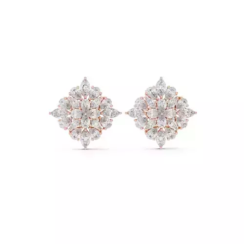 Pear and Marquise Cut Diamond Stud Earring 3DM STL Video