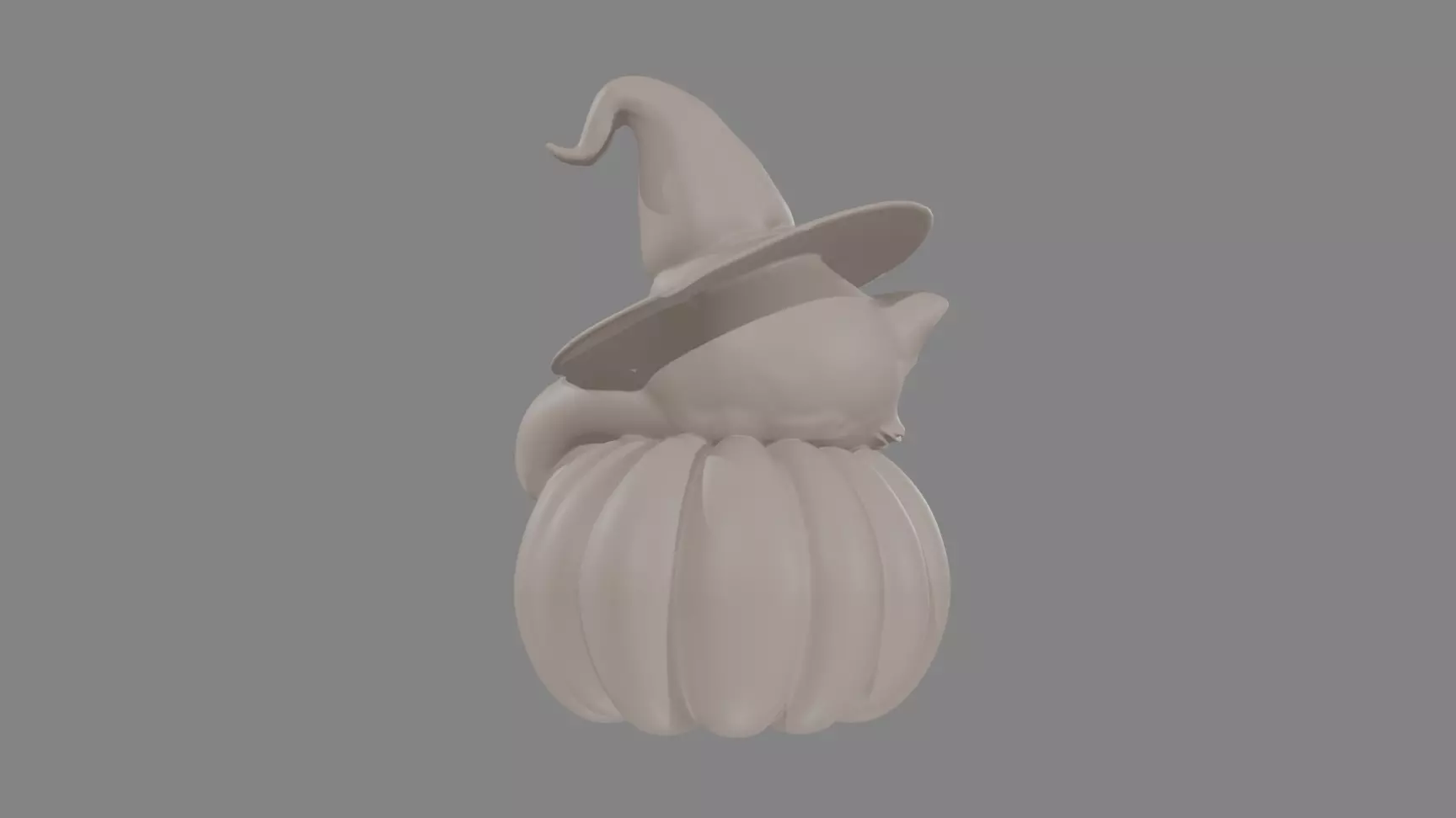 Witchy Cat Pumpkin 3D print model_7