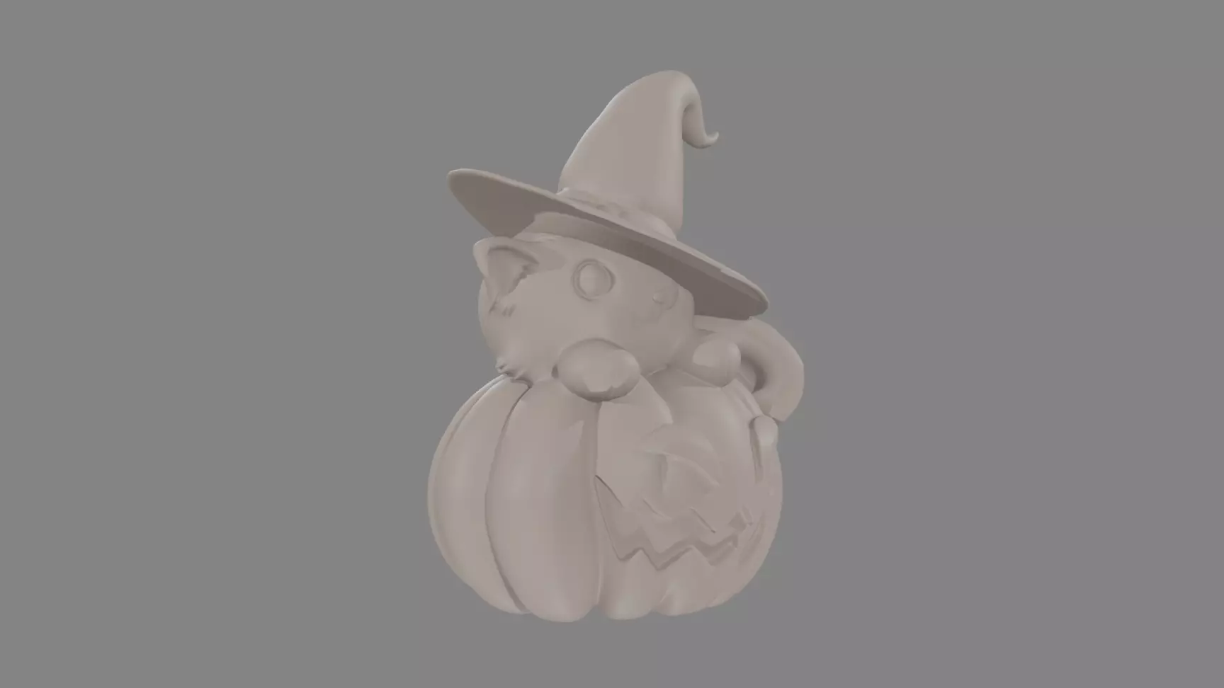 Witchy Cat Pumpkin 3D print model_9