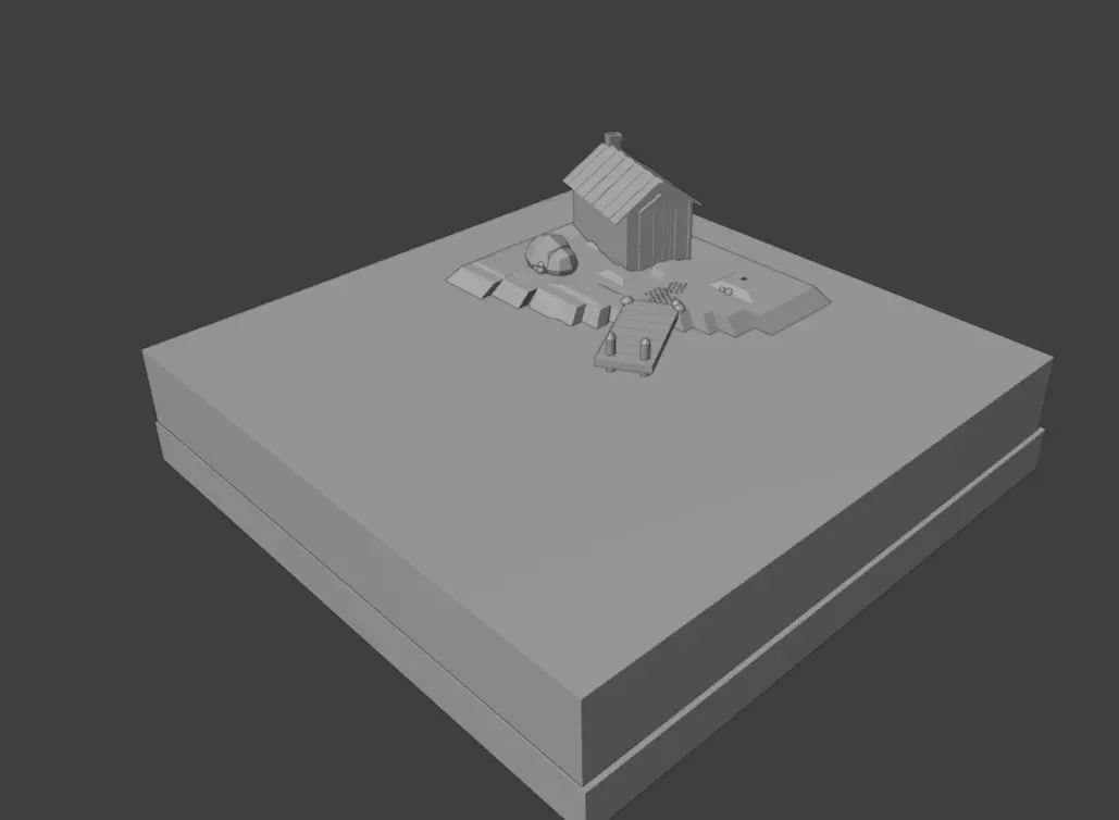 House in the island in water  3D model_4