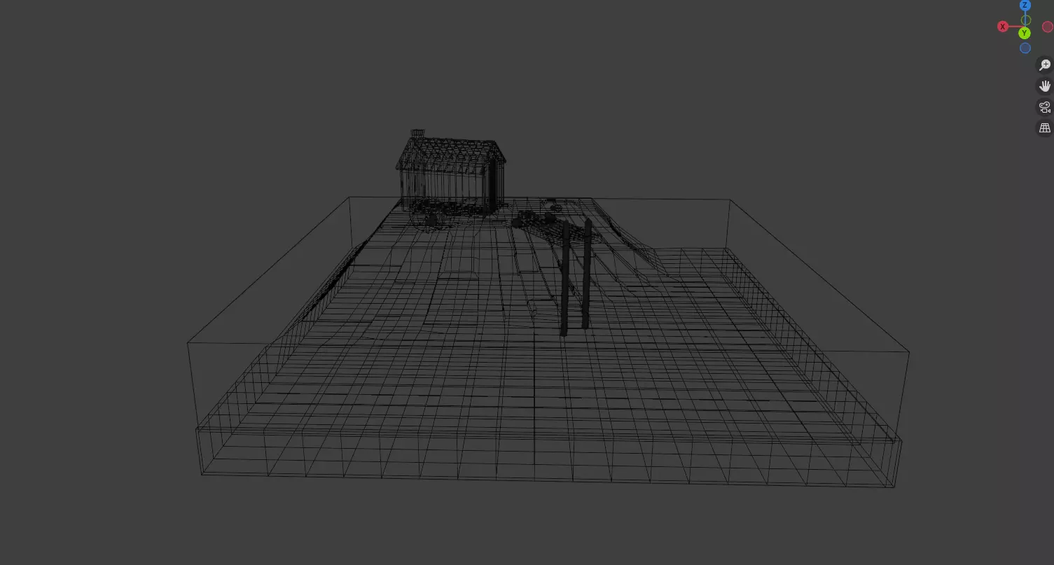 House in the island in water  3D model_2