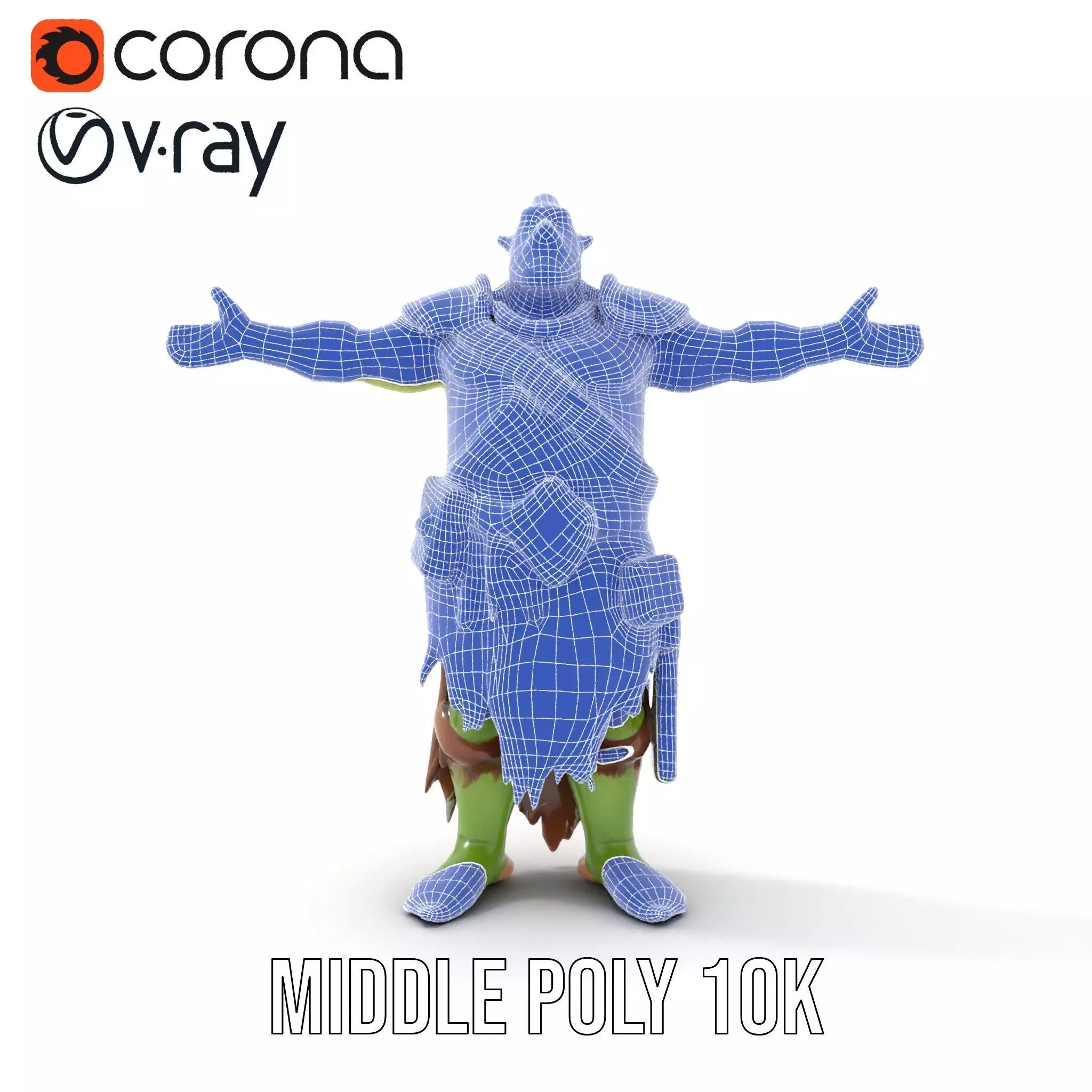 Fantasy Orc Warrior Character Model Pack Low-poly 3D model_30