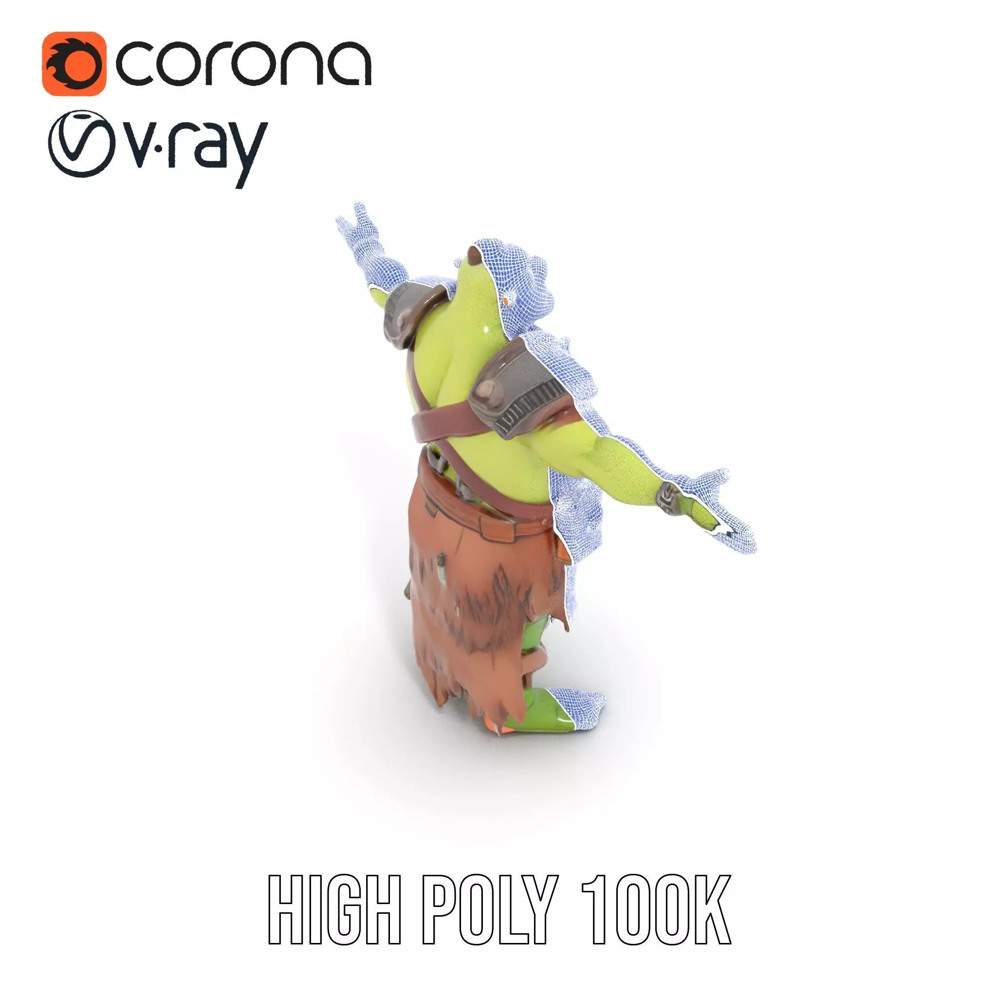 Fantasy Orc Warrior Character Model Pack Low-poly 3D model_32