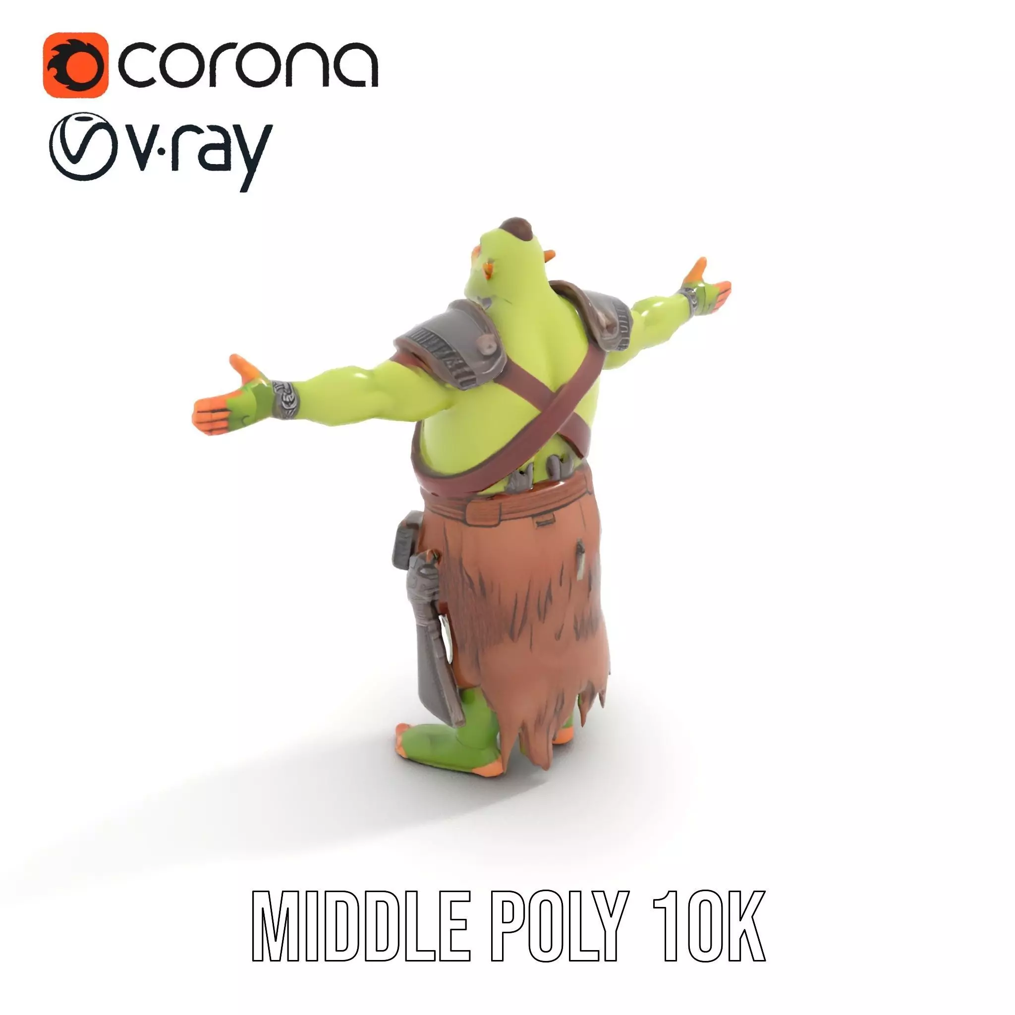 Fantasy Orc Warrior Character Model Pack Low-poly 3D model_7