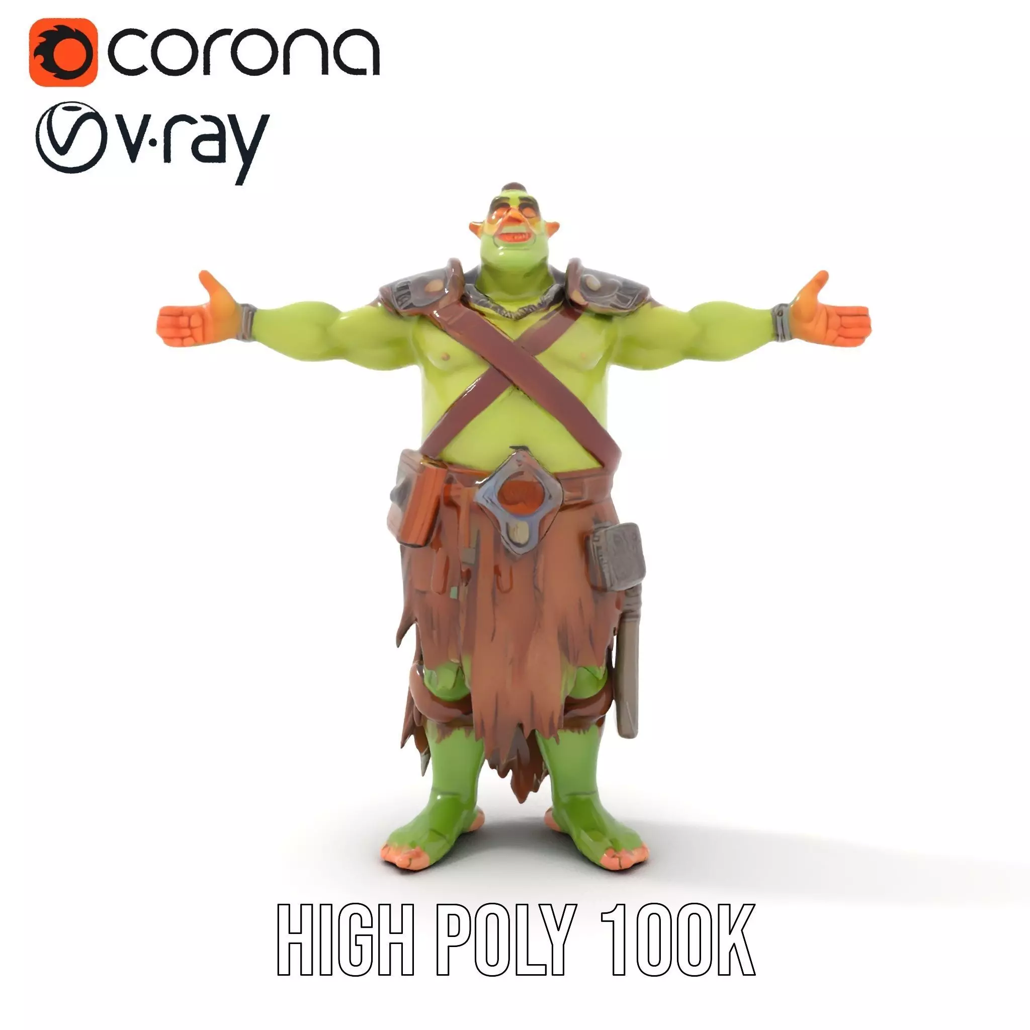 Fantasy Orc Warrior Character Model Pack Low-poly 3D model_23