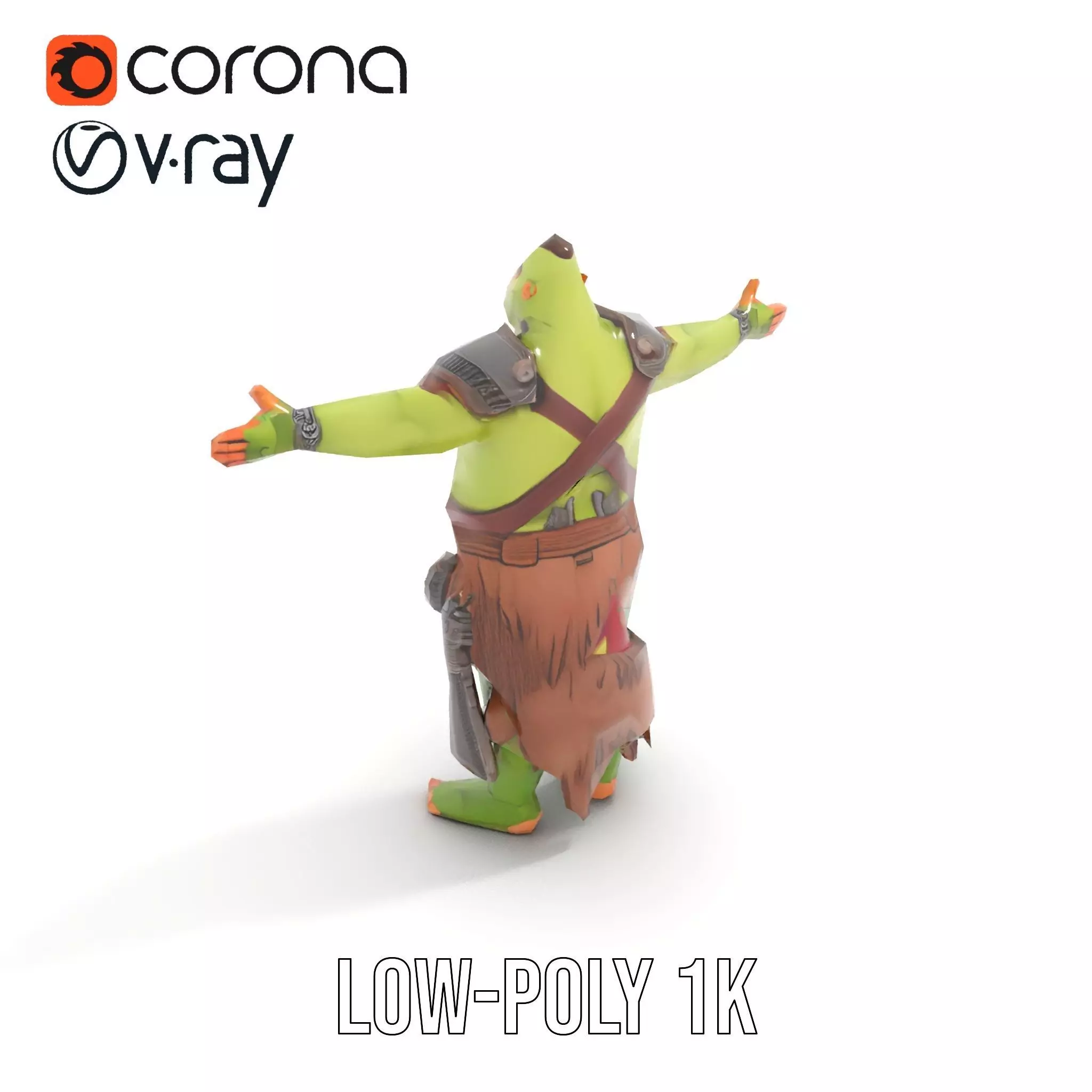 Fantasy Orc Warrior Character Model Pack Low-poly 3D model_12