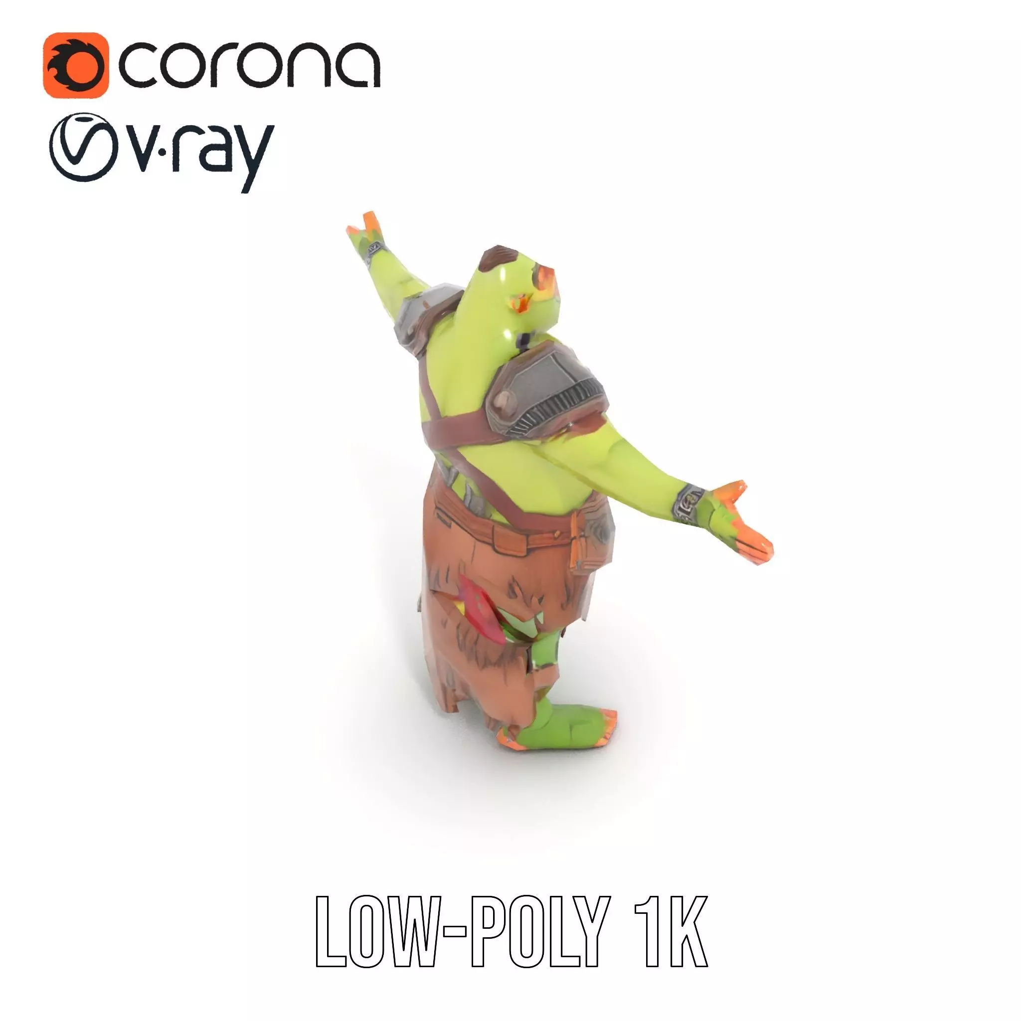 Fantasy Orc Warrior Character Model Pack Low-poly 3D model_22