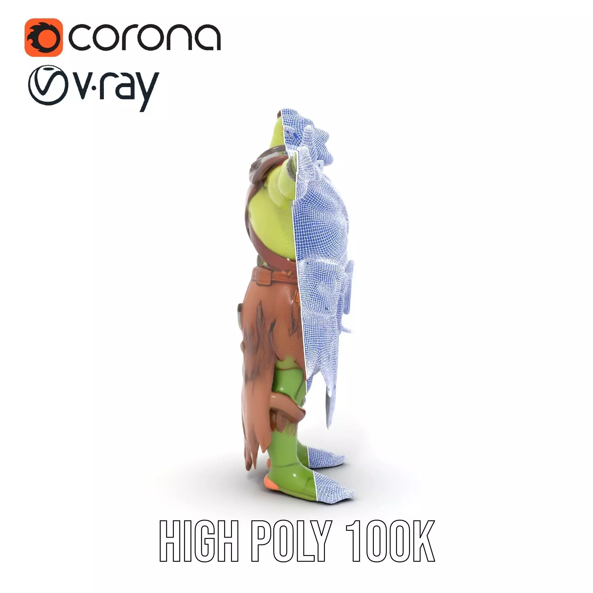 Fantasy Orc Warrior Character Model Pack Low-poly 3D model_33