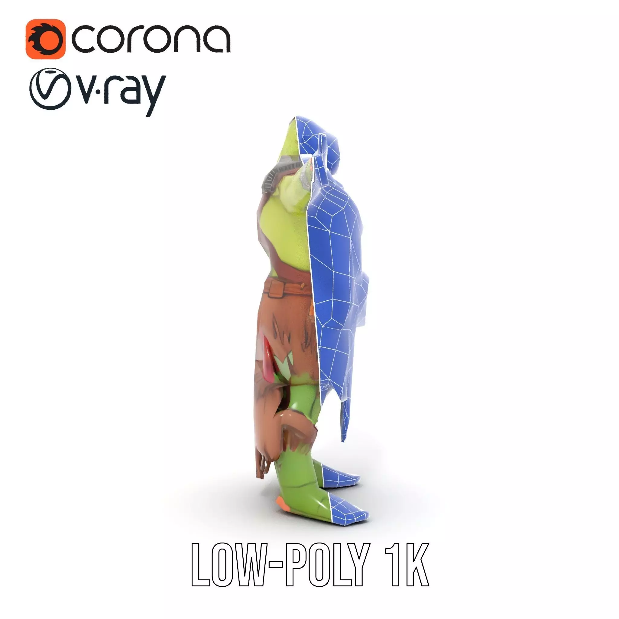 Fantasy Orc Warrior Character Model Pack Low-poly 3D model_31