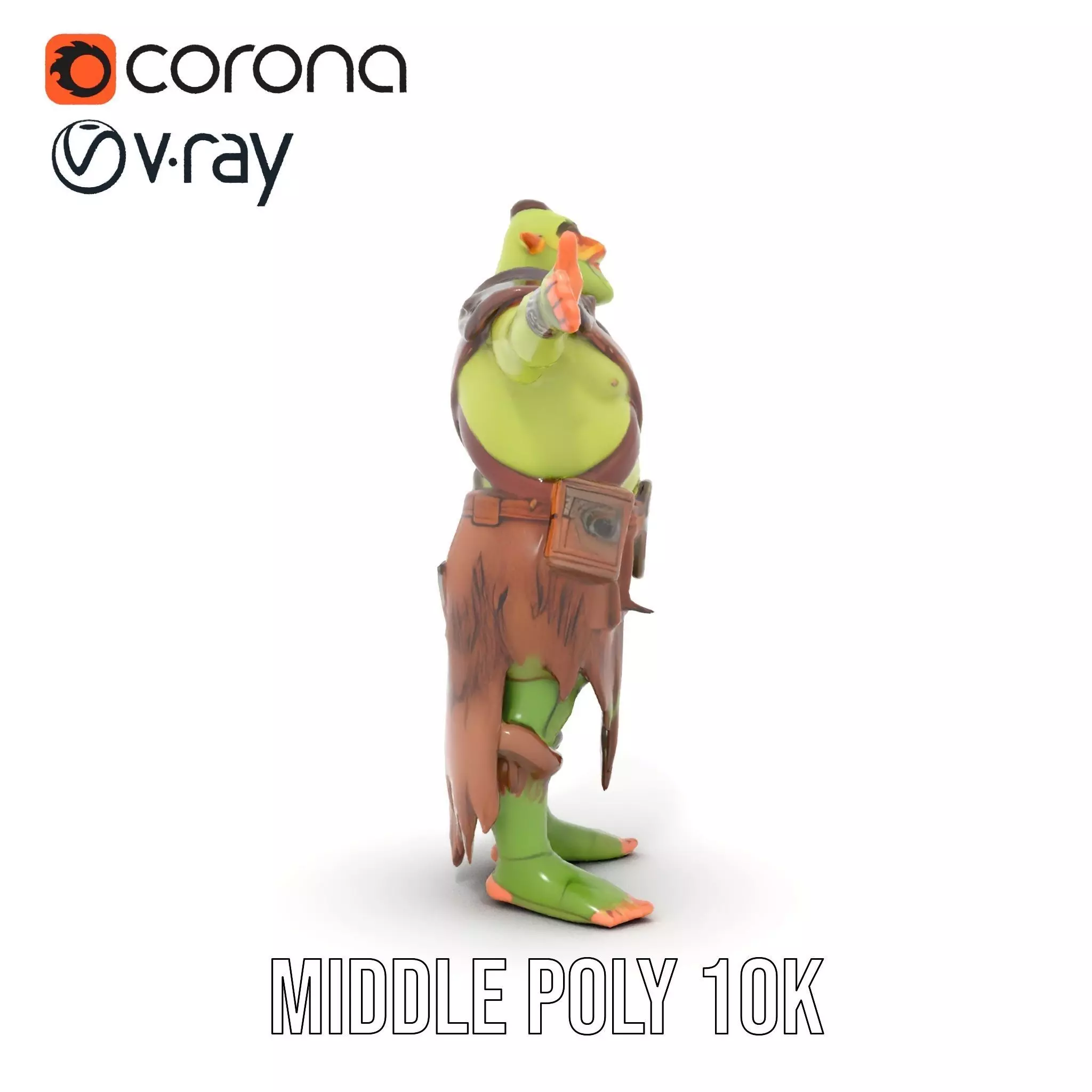 Fantasy Orc Warrior Character Model Pack Low-poly 3D model_14