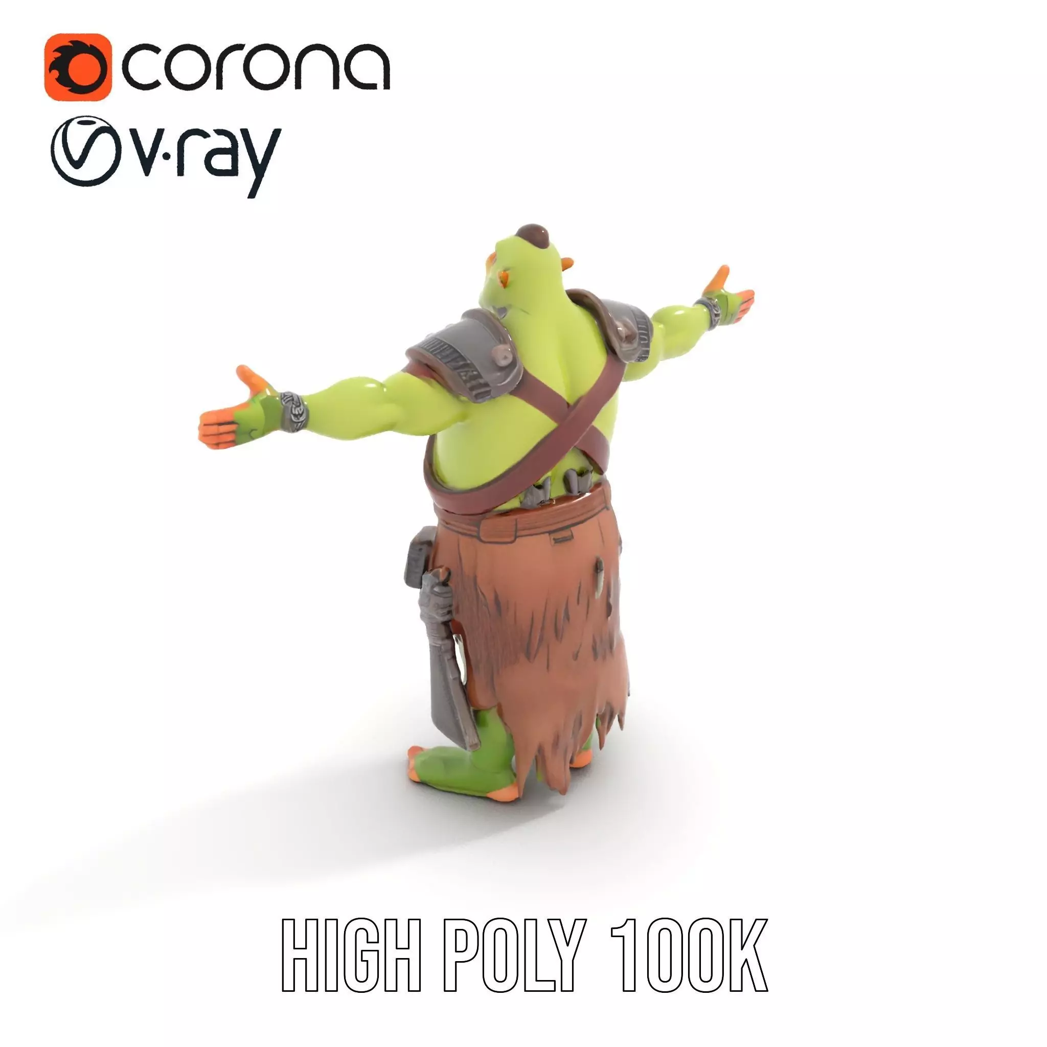 Fantasy Orc Warrior Character Model Pack Low-poly 3D model_10