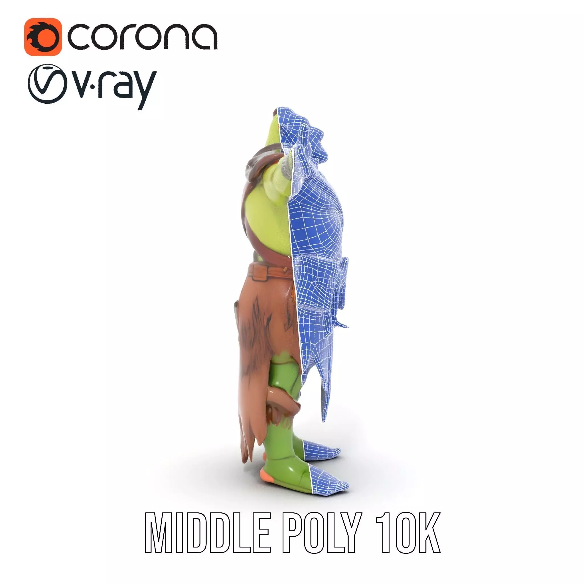 Fantasy Orc Warrior Character Model Pack Low-poly 3D model_27