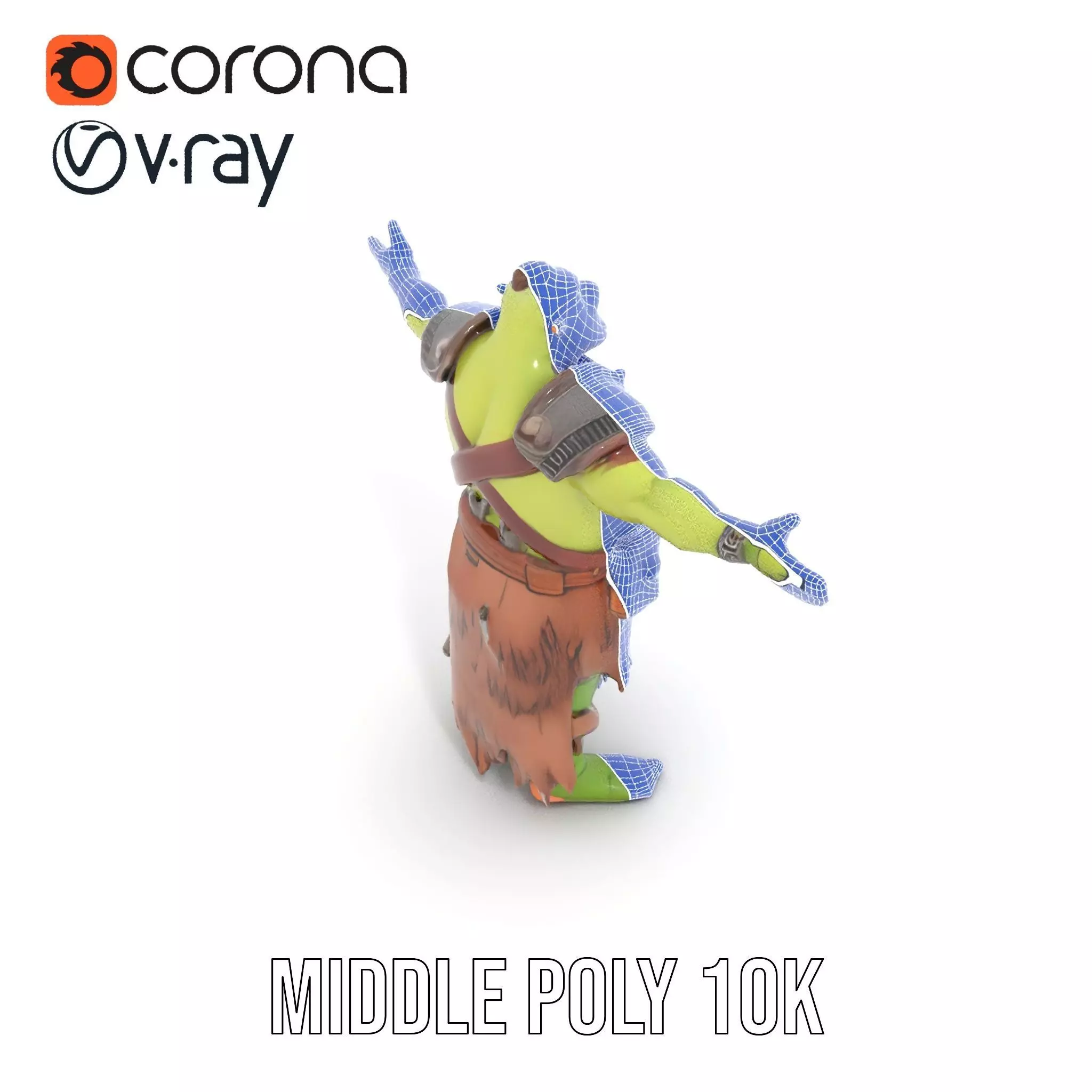 Fantasy Orc Warrior Character Model Pack Low-poly 3D model_16