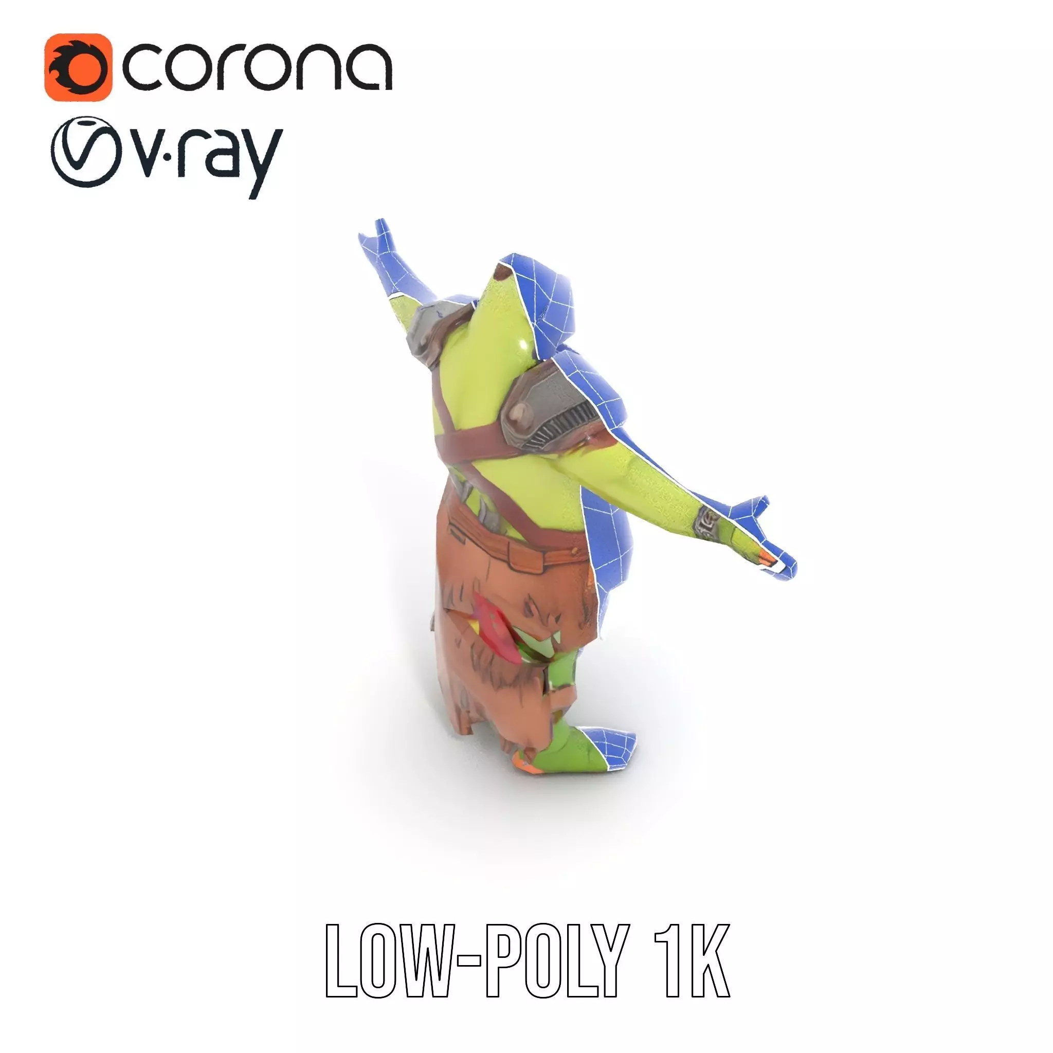 Fantasy Orc Warrior Character Model Pack Low-poly 3D model_28