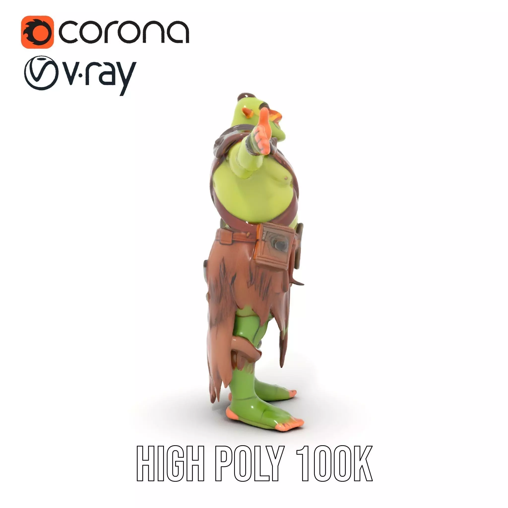 Fantasy Orc Warrior Character Model Pack Low-poly 3D model_13