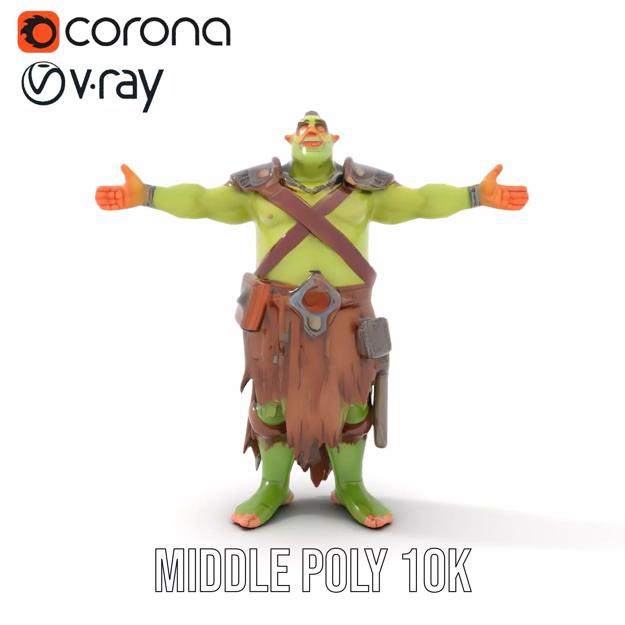 Fantasy Orc Warrior Character Model Pack Low-poly 3D model_18