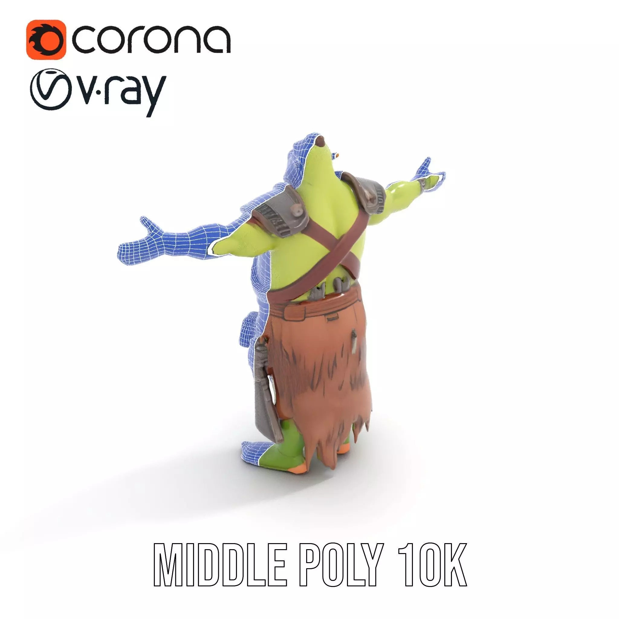 Fantasy Orc Warrior Character Model Pack Low-poly 3D model_24