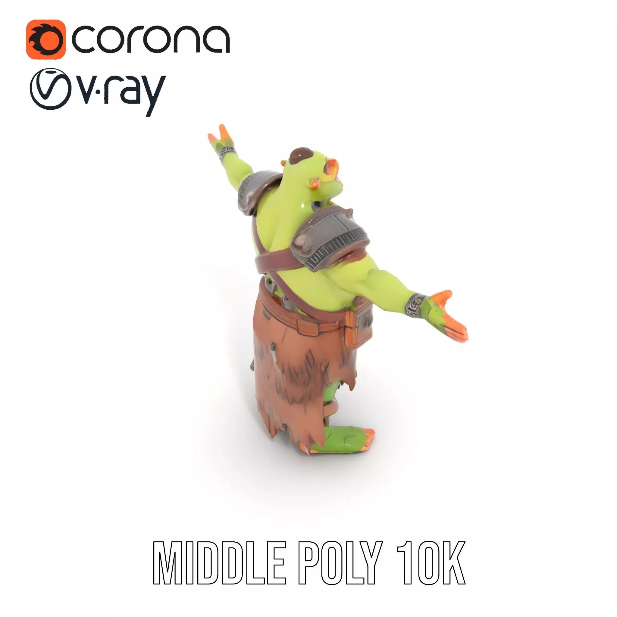Fantasy Orc Warrior Character Model Pack Low-poly 3D model_11