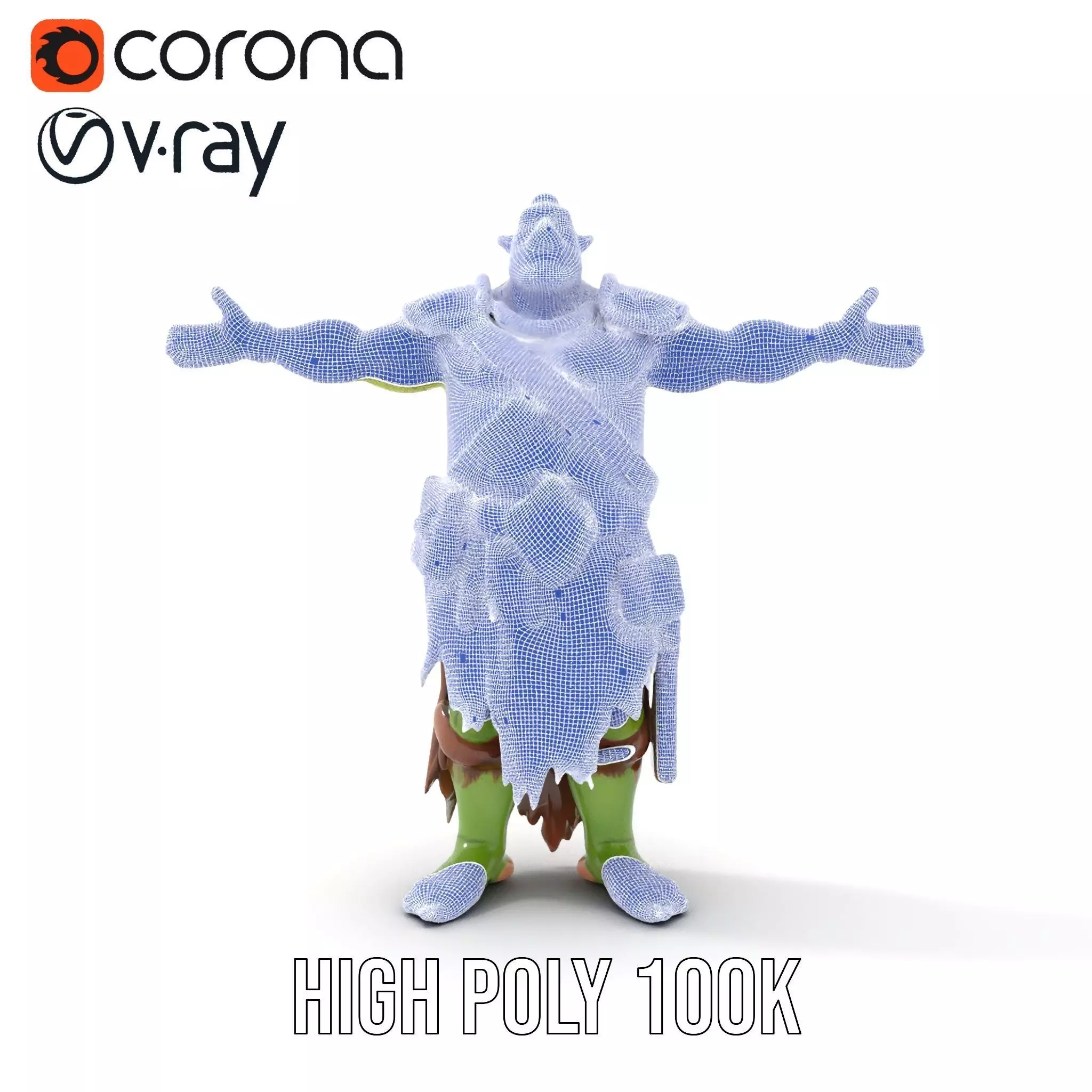 Fantasy Orc Warrior Character Model Pack Low-poly 3D model_26