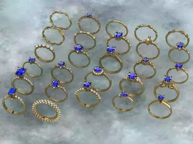 A Collection of Simple Stone Studded Women Rings