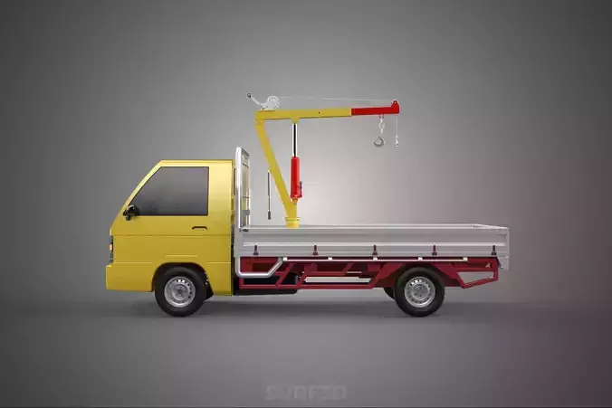 ARM FOLDING HYDRAULIC JIB CRANE MANUAL HAND WINCH TRUCK PICKUP 3D model