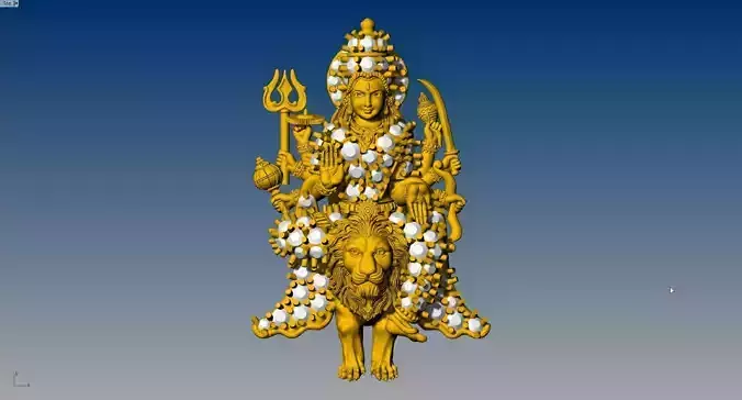 Durga Maa diamond pendant