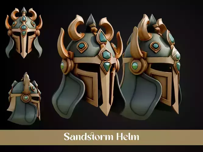 Stylized Persian Helmet - Sandstorm 