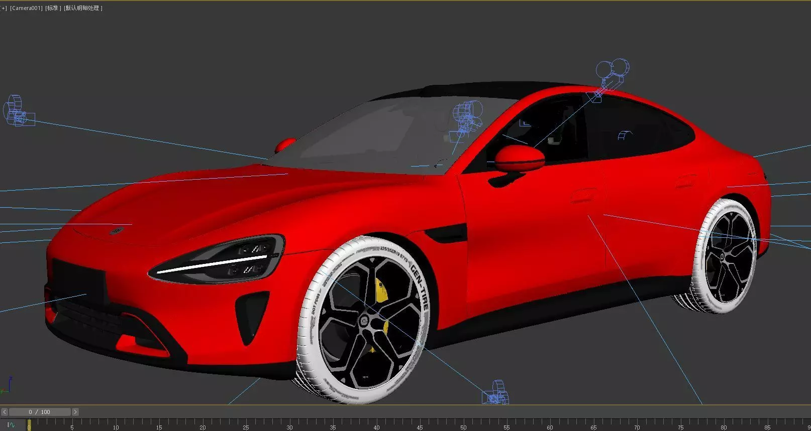 xiaomi su7 with interior 3D model_14