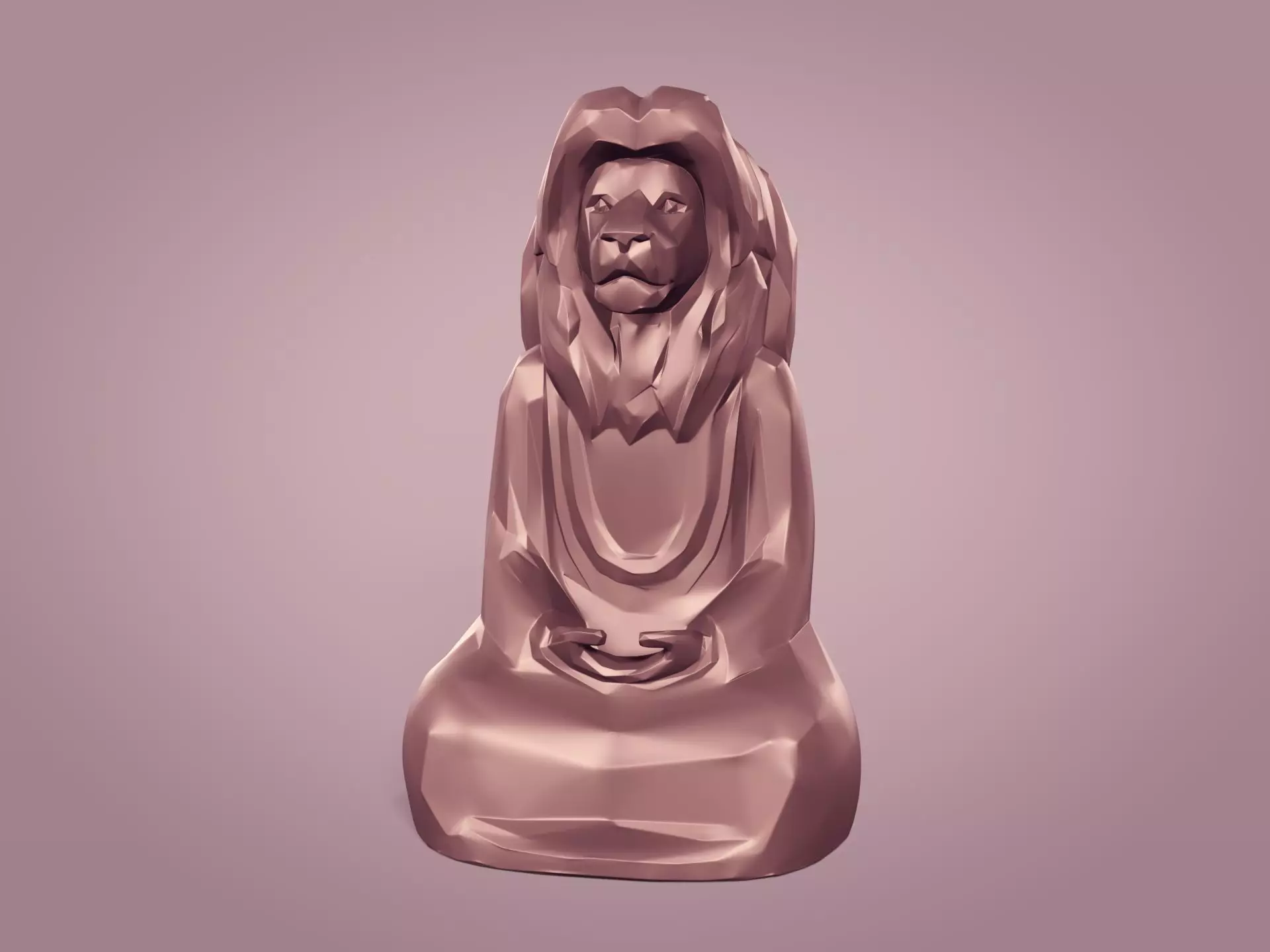 Abstract Meditation Lion Figurine  -- Buddha Statue 3D print model_0