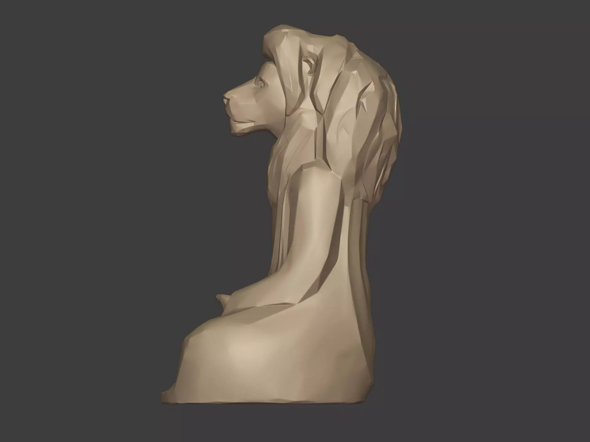 Abstract Meditation Lion Figurine  -- Buddha Statue 3D print model_4