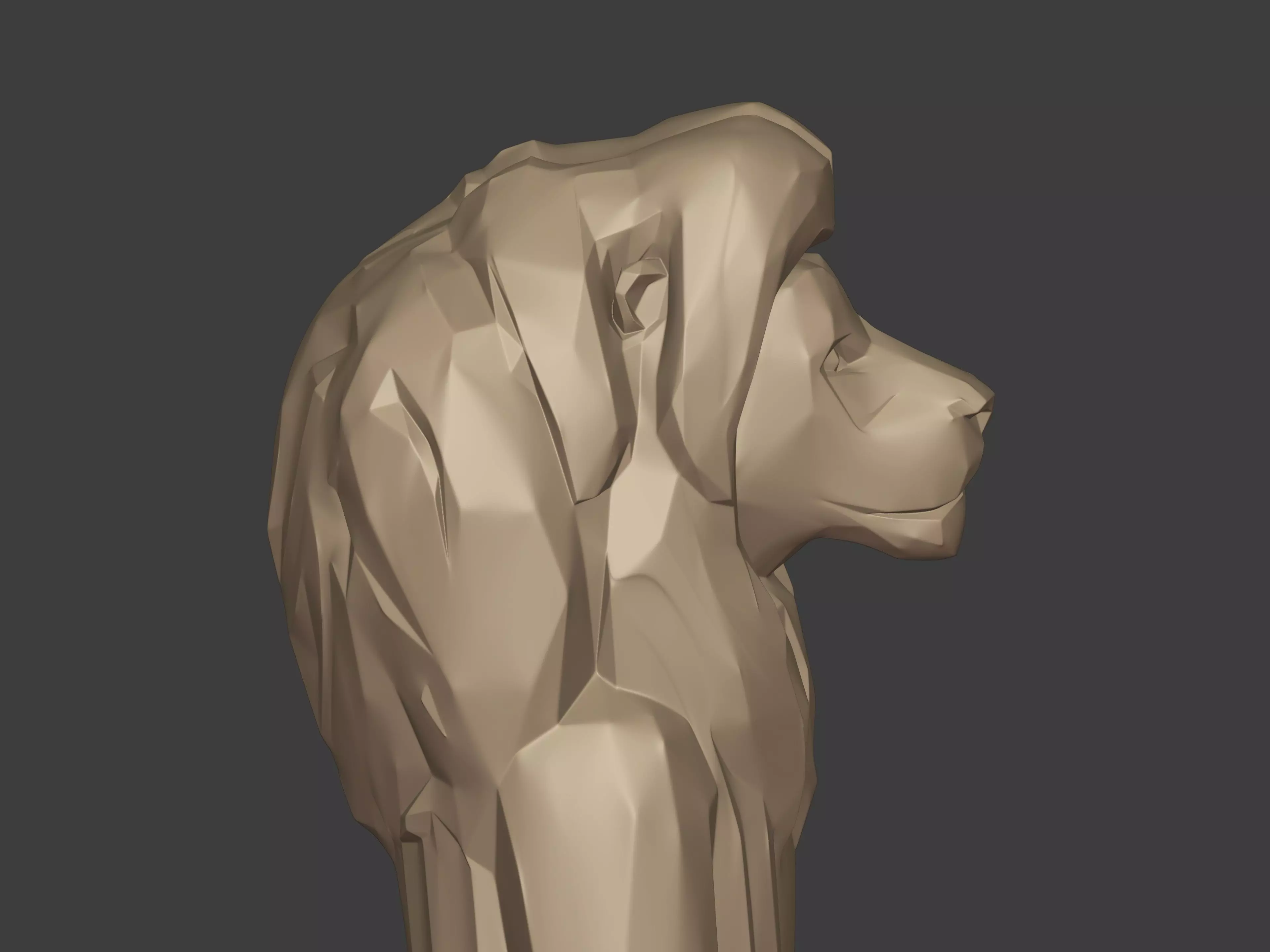 Abstract Meditation Lion Figurine  -- Buddha Statue 3D print model_12