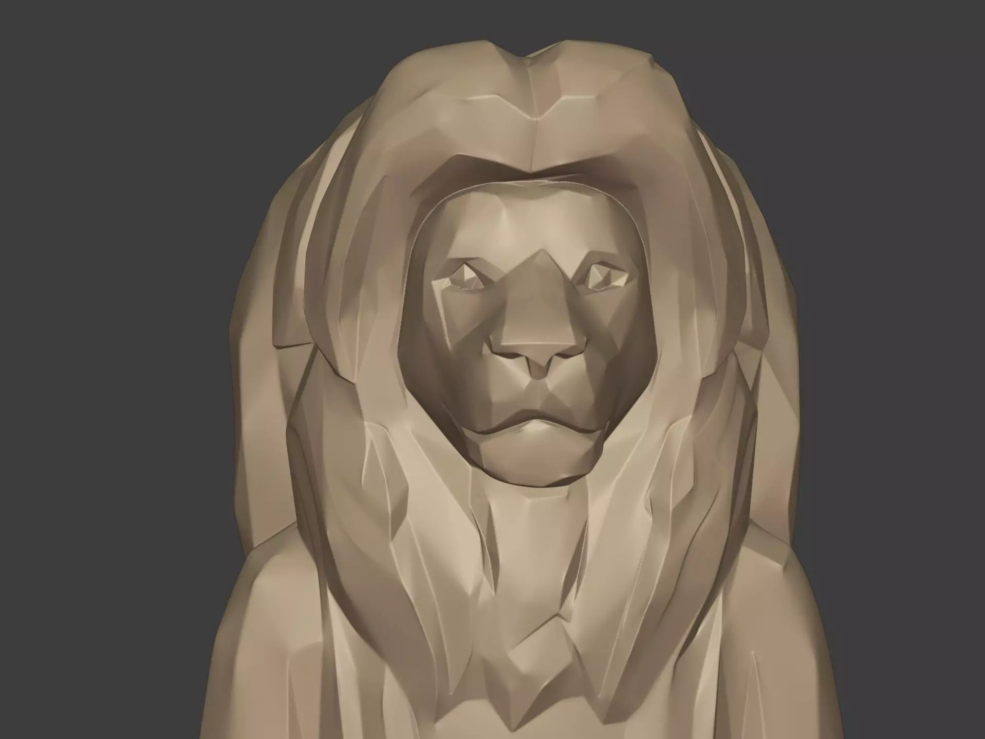 Abstract Meditation Lion Figurine  -- Buddha Statue 3D print model_10