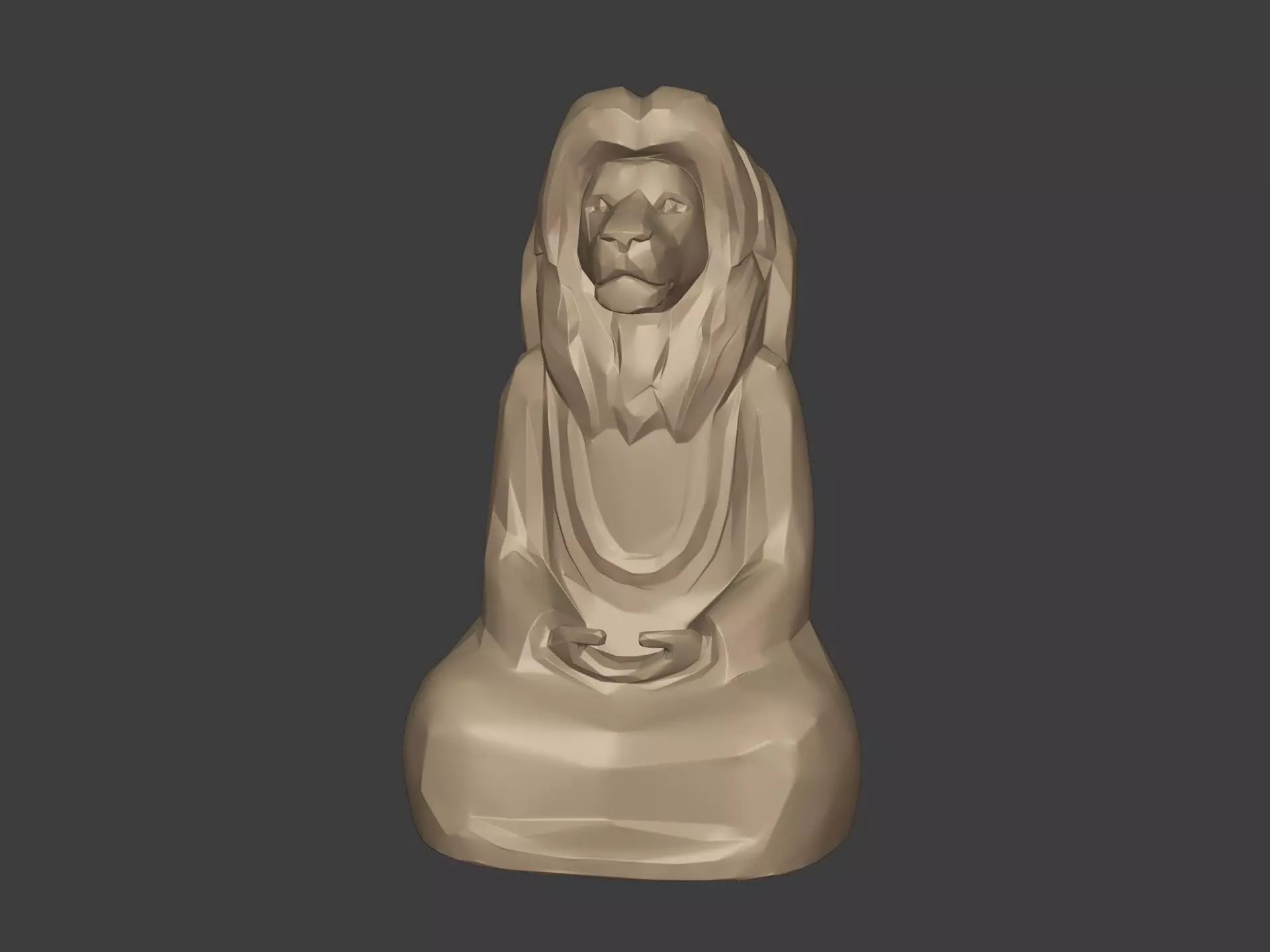 Abstract Meditation Lion Figurine  -- Buddha Statue 3D print model_1