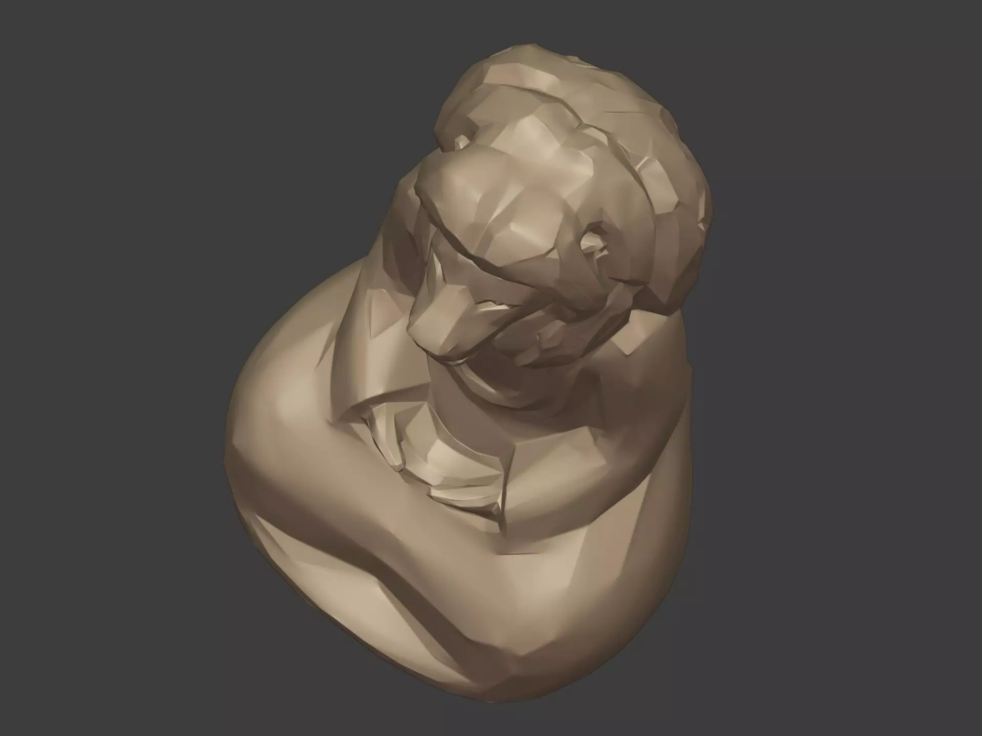 Abstract Meditation Lion Figurine  -- Buddha Statue 3D print model_7