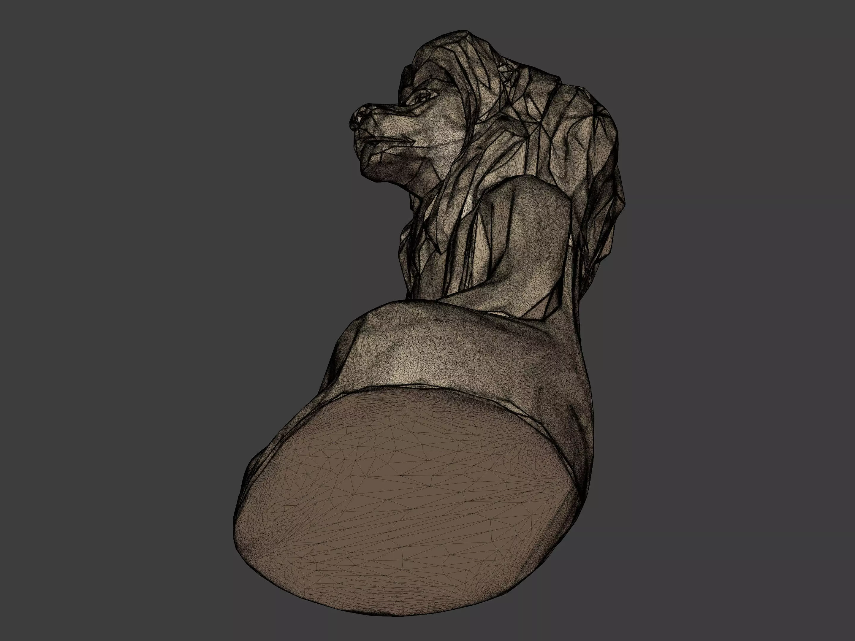 Abstract Meditation Lion Figurine  -- Buddha Statue 3D print model_9