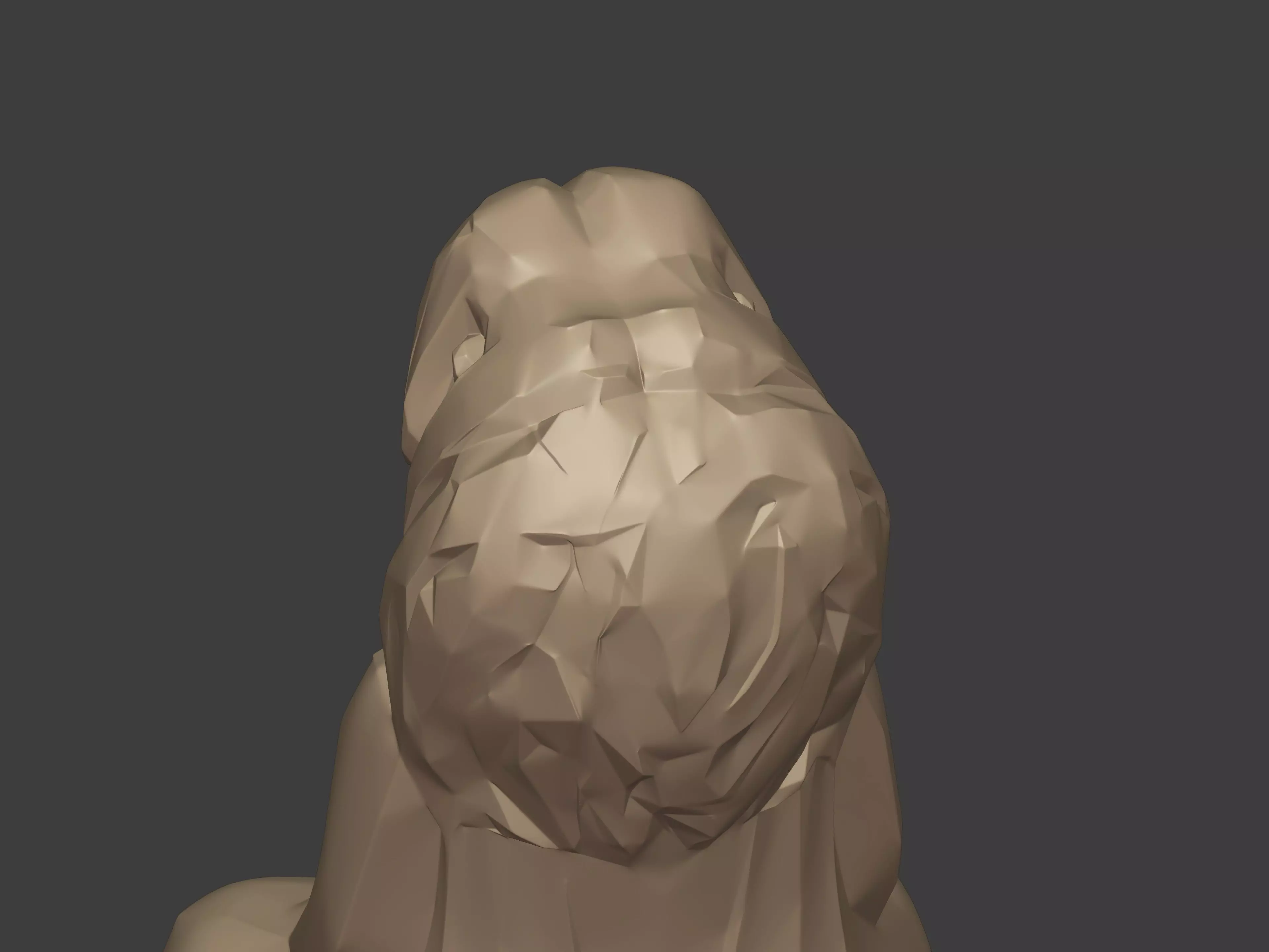 Abstract Meditation Lion Figurine  -- Buddha Statue 3D print model_14
