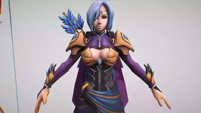 Ashe - Amethyst Skin - Champions - League Of Legends Low-poly 3D model