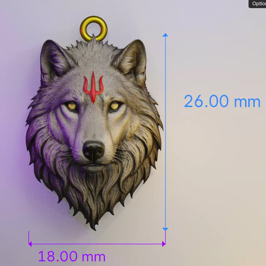 Wolf Head Pendant 3D print model_20