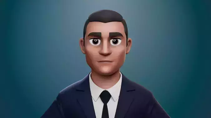 Stylized Office Man 3D Model  Business Character Asset