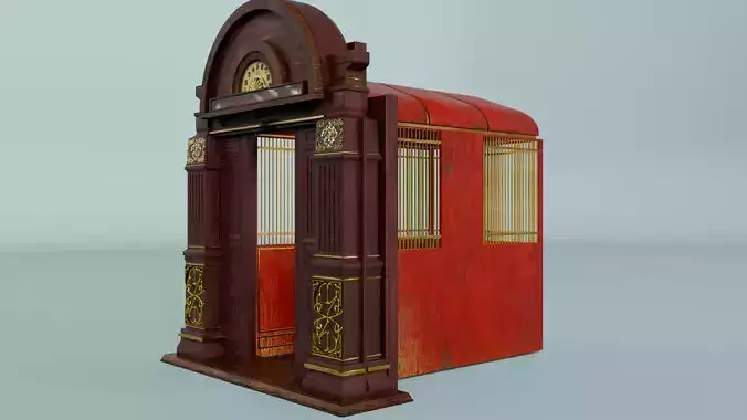 old british style elevator 3D model